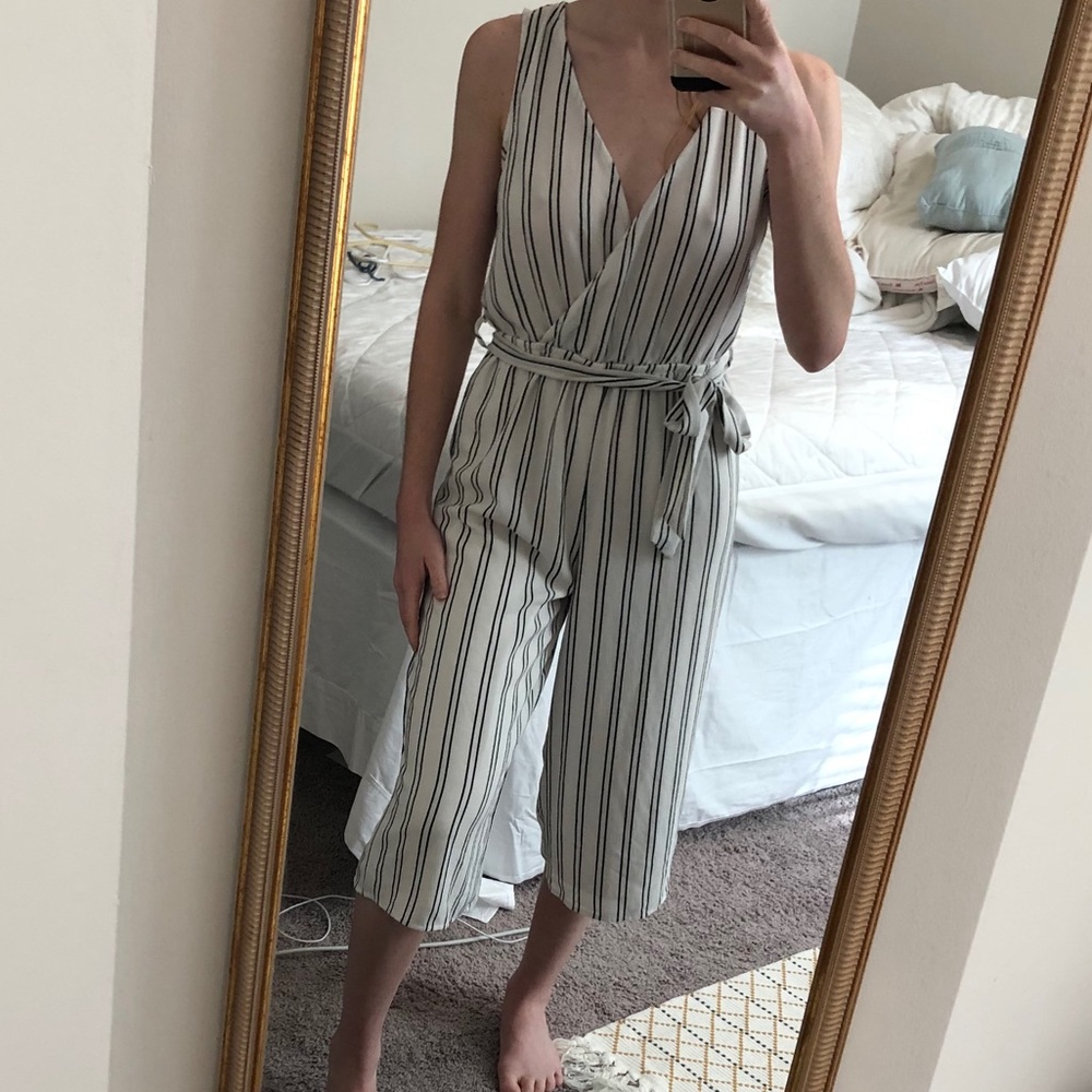 Forever 21 striped jumpsuit